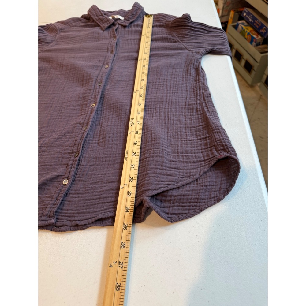 Xirena Beau Button Down Shirt Plum Purple Cotton Gauze Long Sleeve XS RN 123722 - Picture 5 of 9
